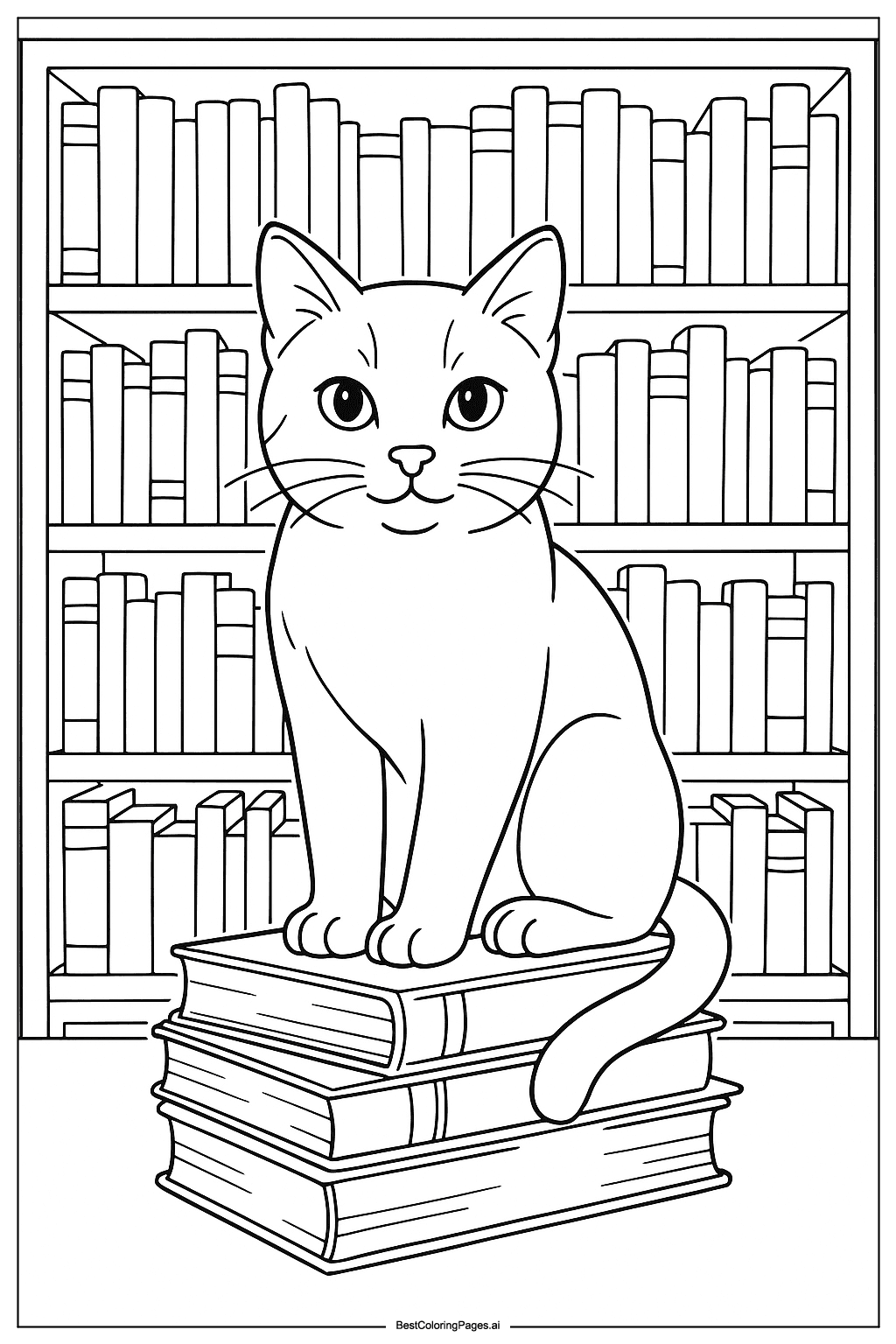 Cat in library