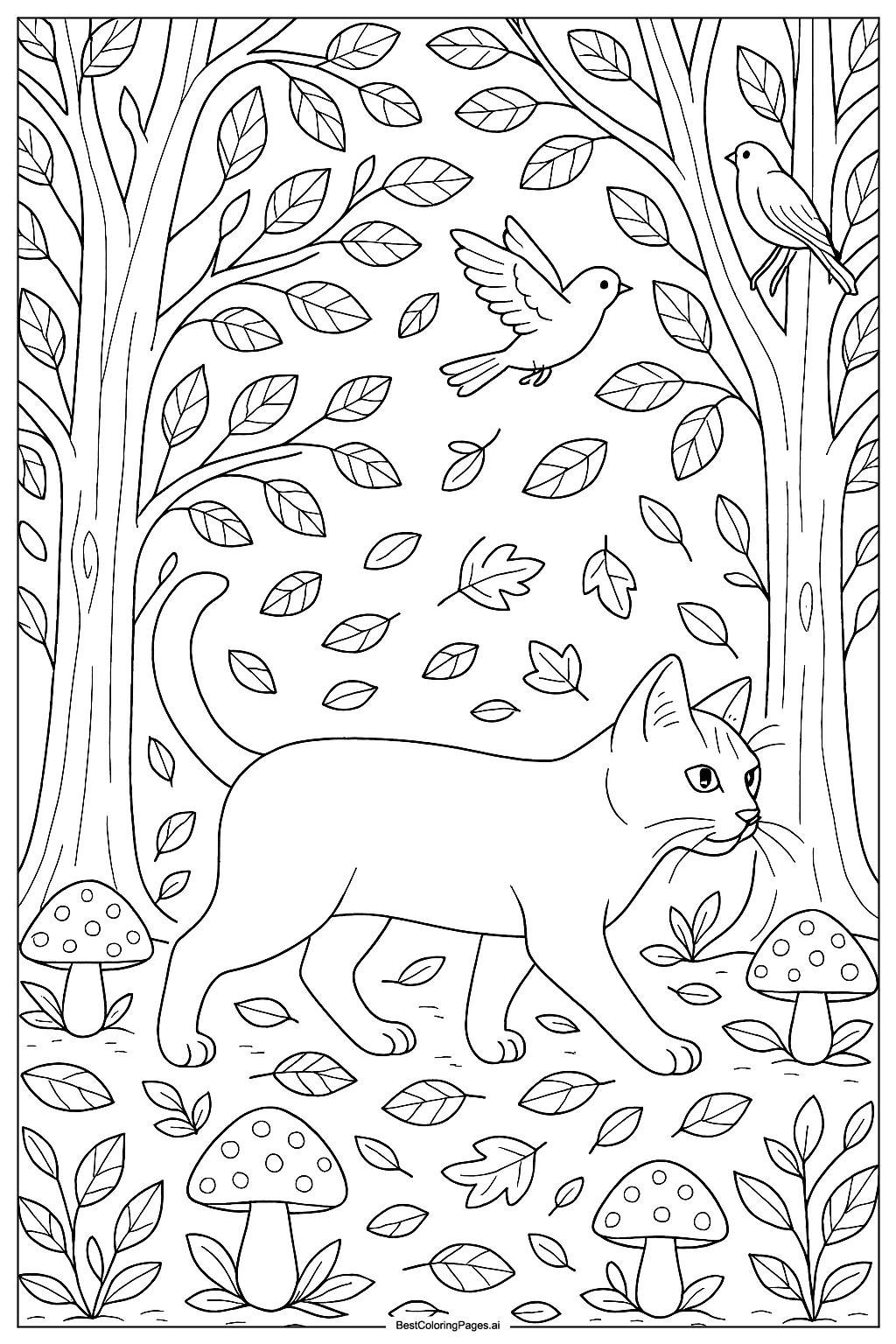Cat in the forest