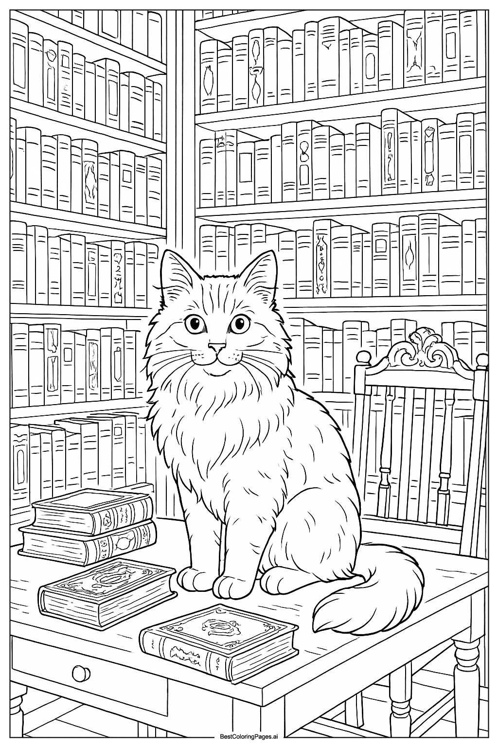 Cat in the library