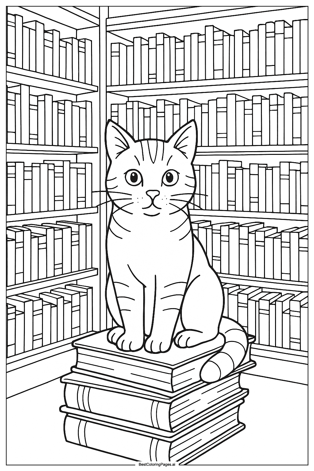 Cat in the library