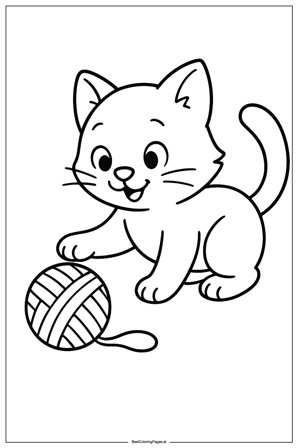 Cat playing ball