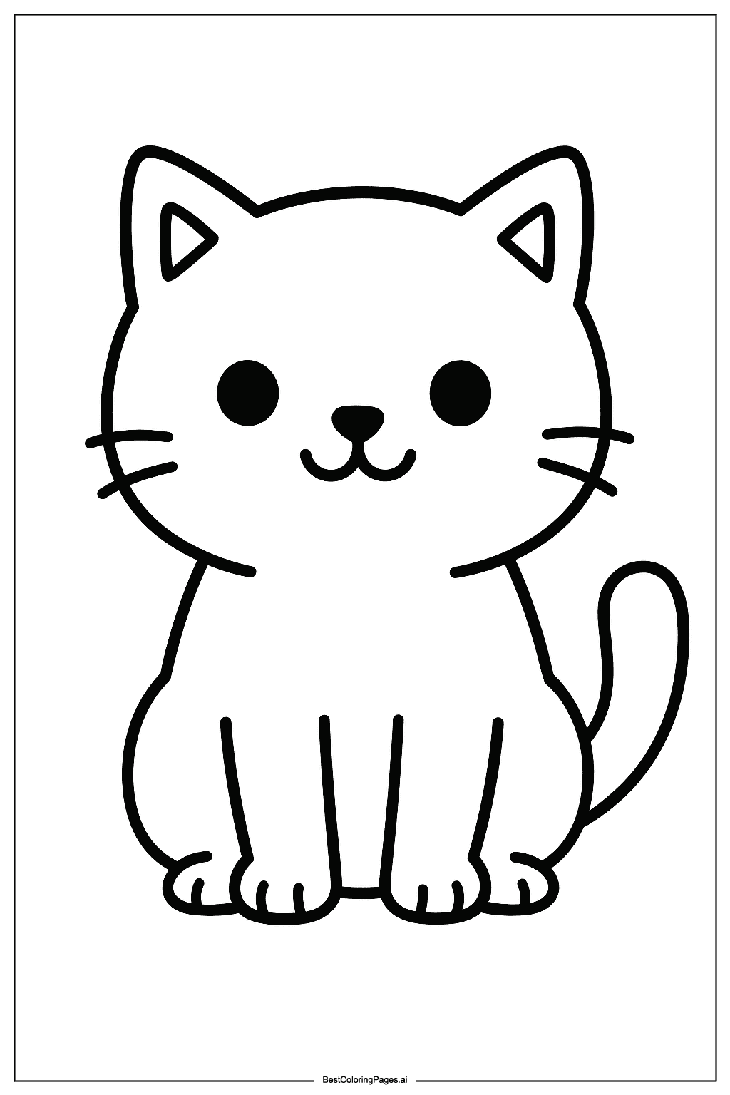 Cat sitting Coloring Page