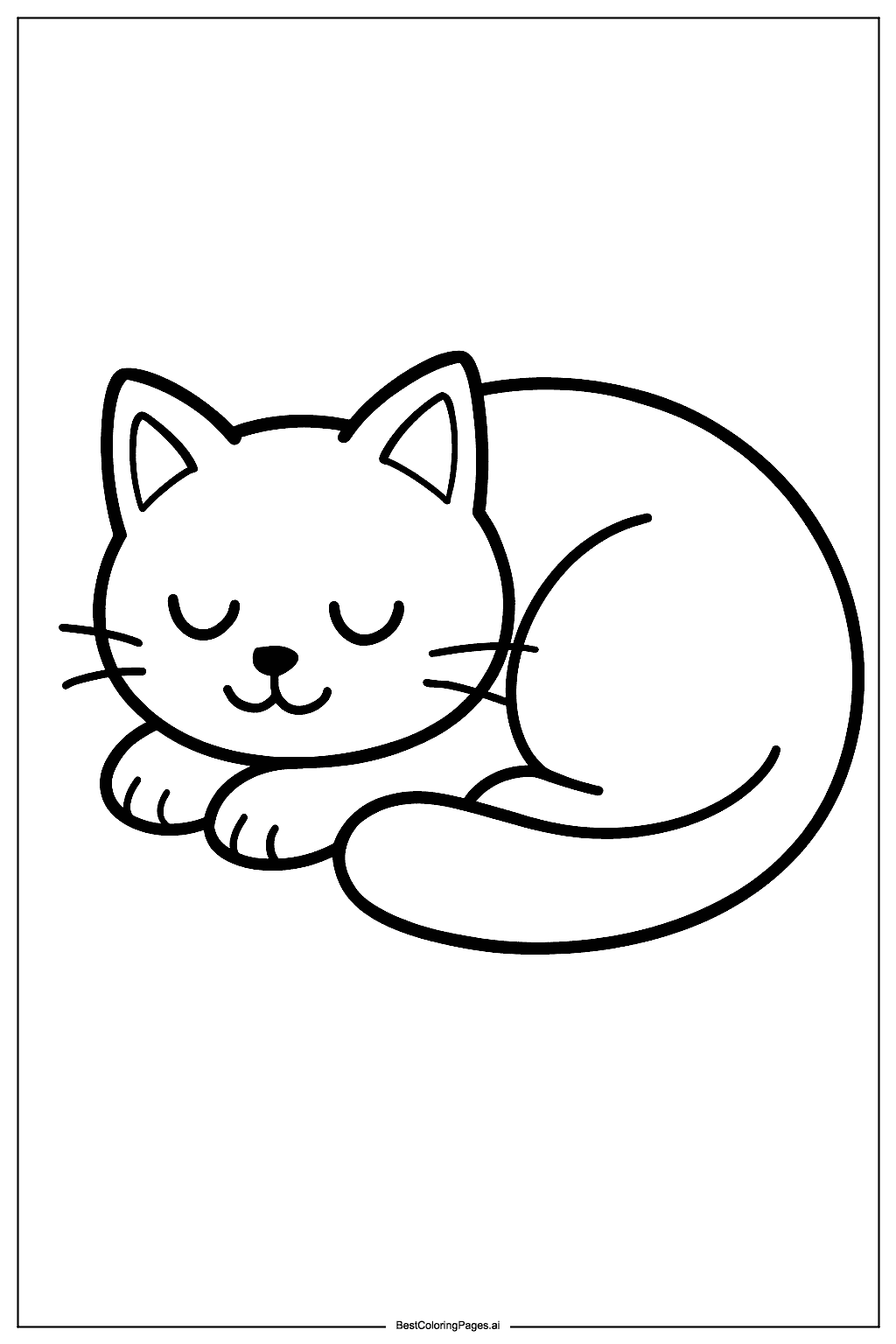 Desenhos de Gatinho a Dormir para Colorir