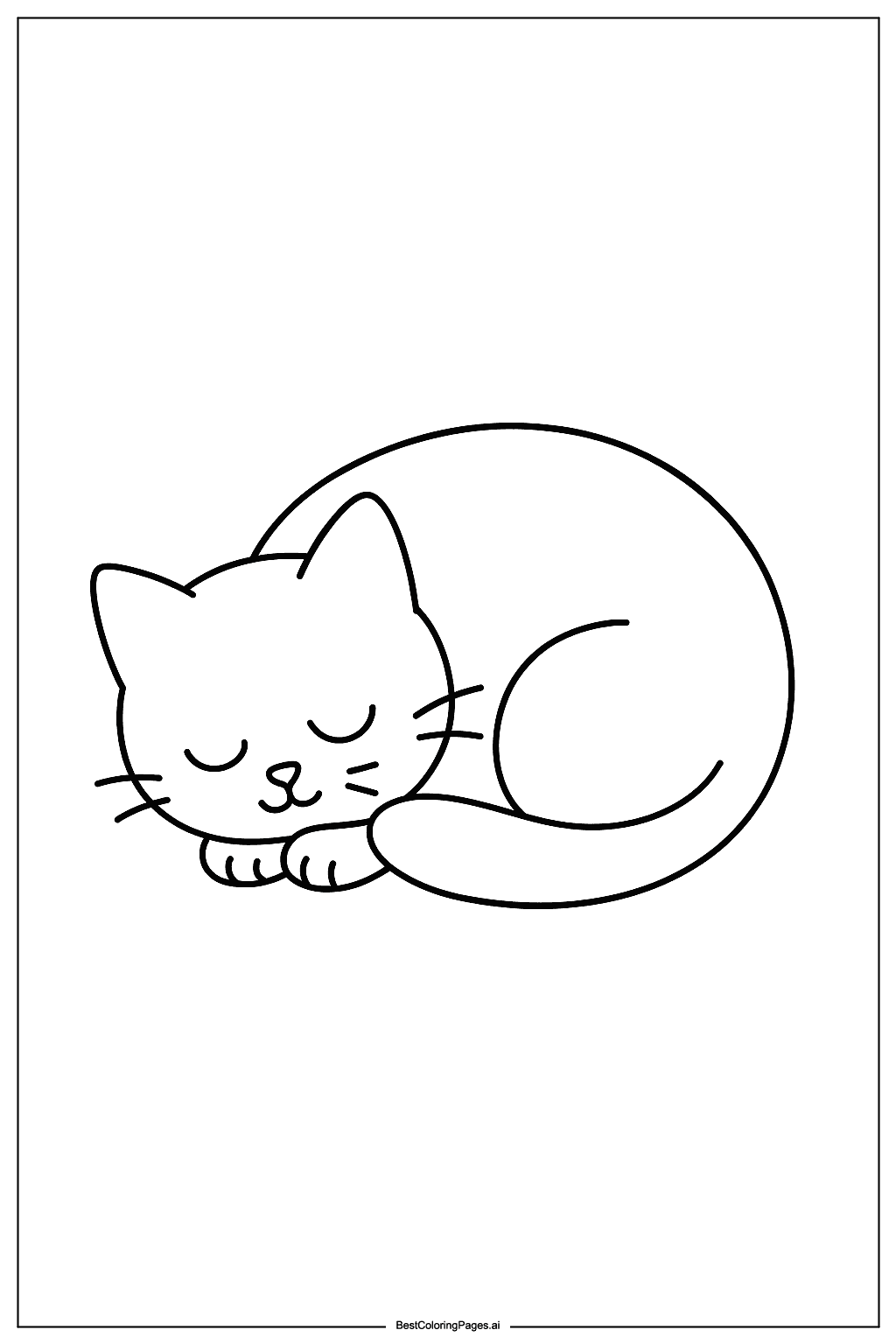 Dibujos de Gato durmiendo para Colorear