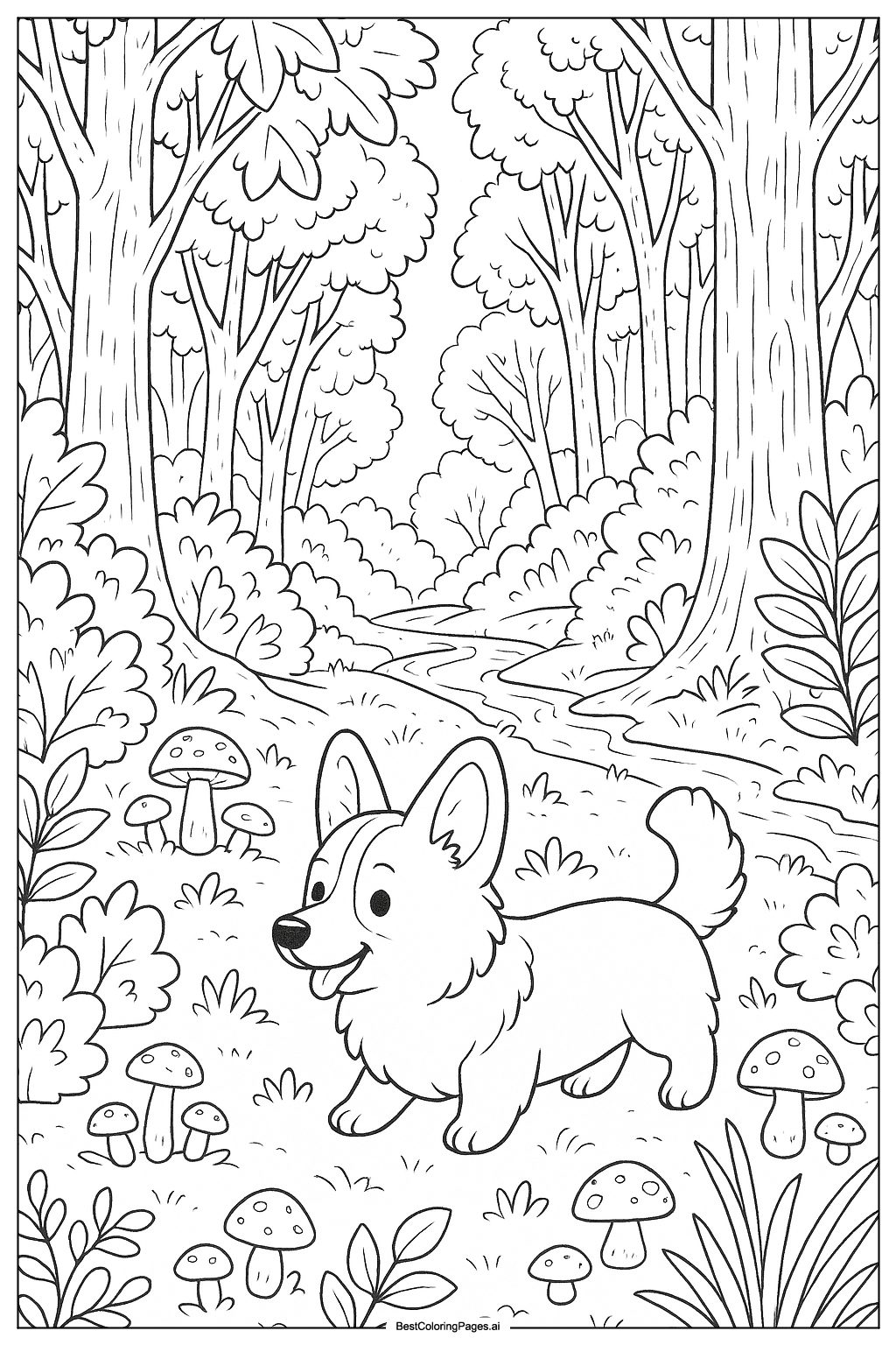 Corgi in the forest