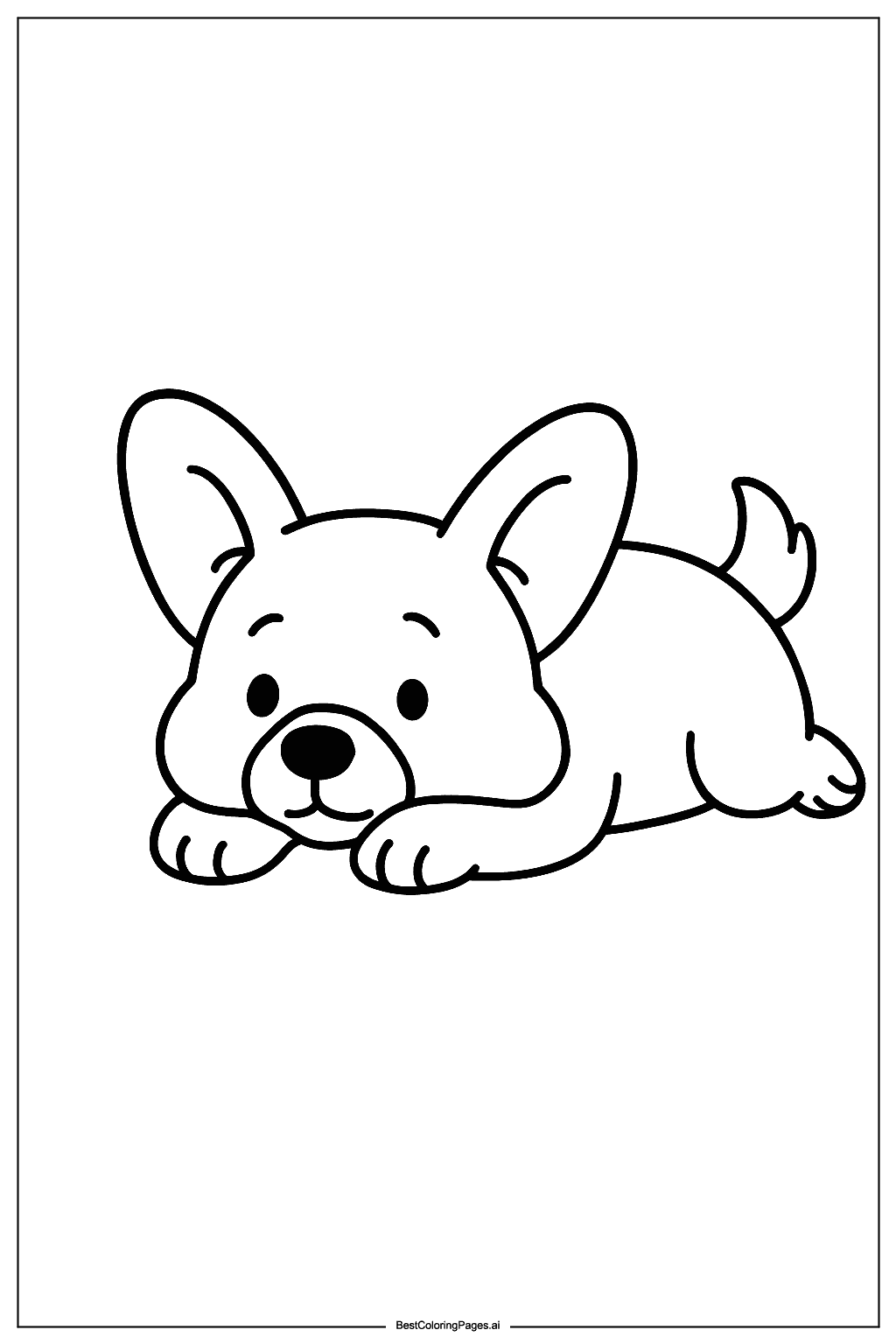 Corgi lying down Coloring Page