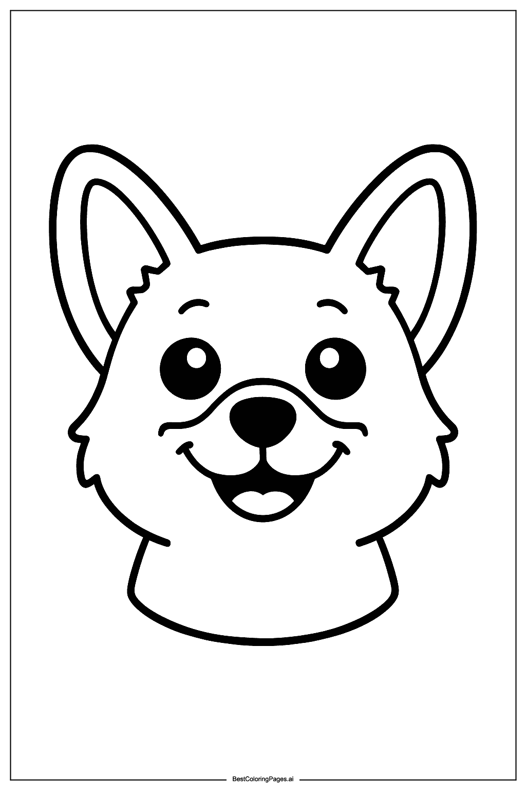 Corgi smiling Coloring Page