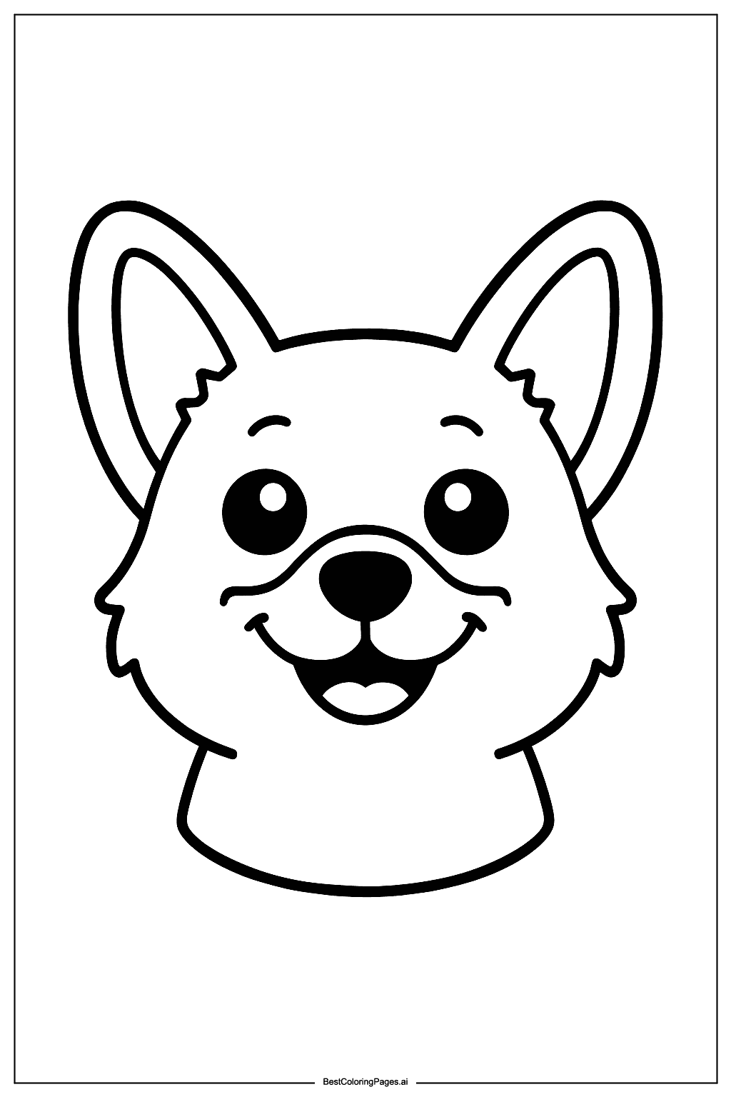 मुस्कुराता हुआ कॉर्गी कलरिंग पेज