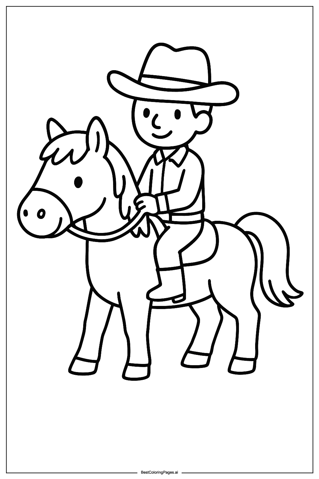 Cowboy riding a horse