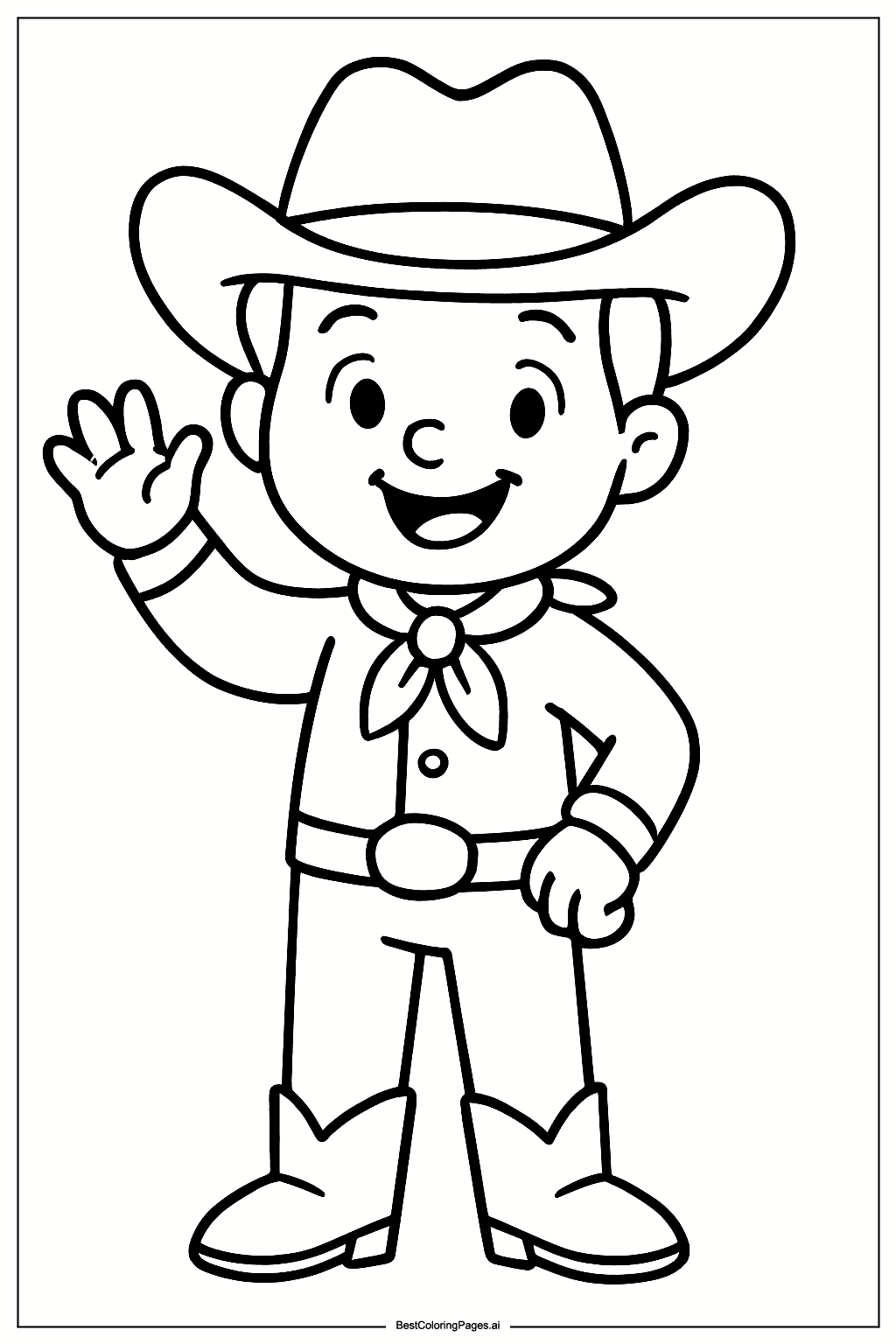 cowboy waving hand