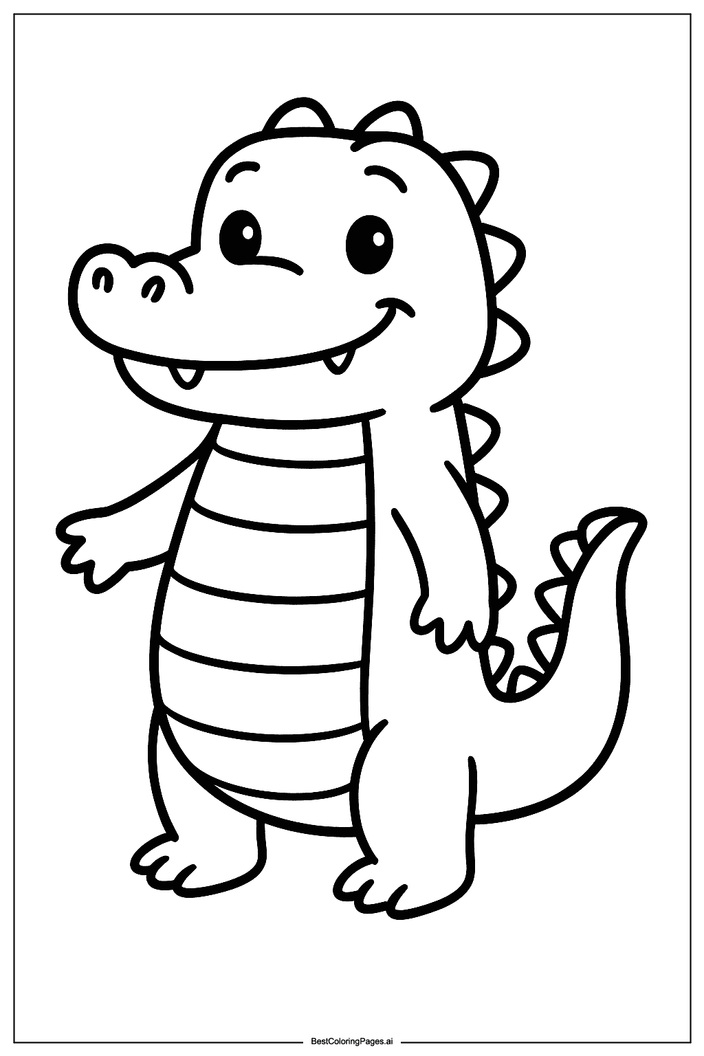 Crocodile smiling Coloring Page