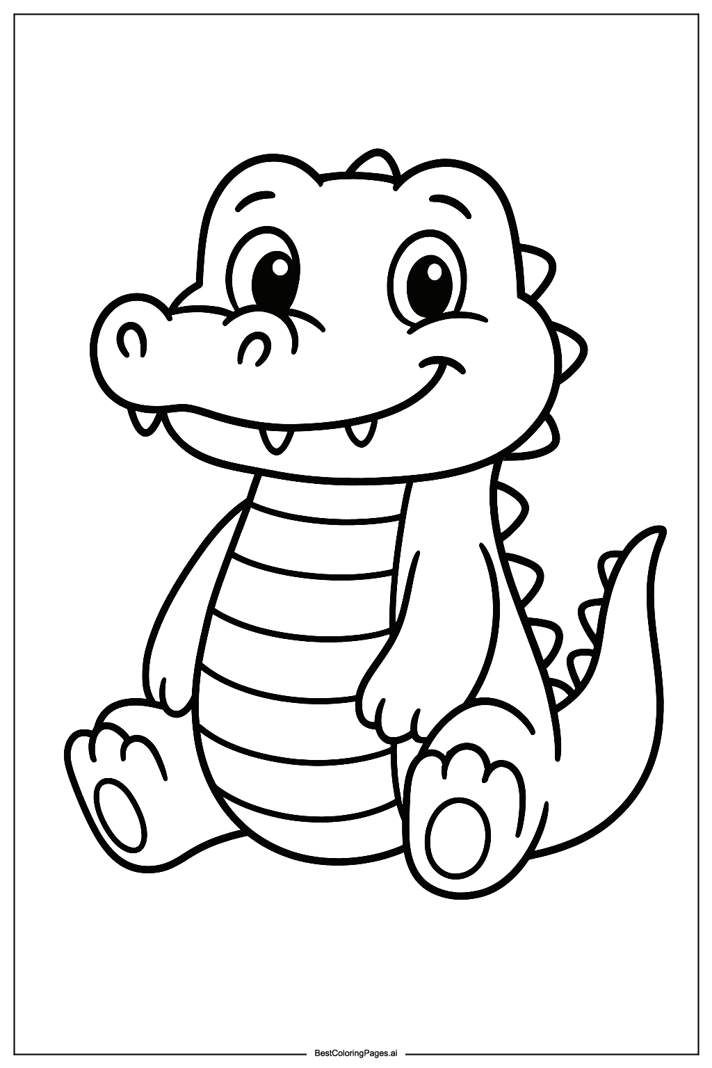 Crocodile smiling Coloring Page