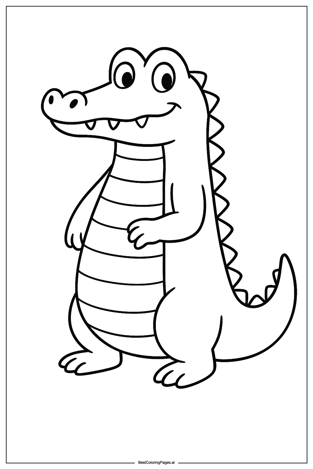 Crocodile standing Coloring Page