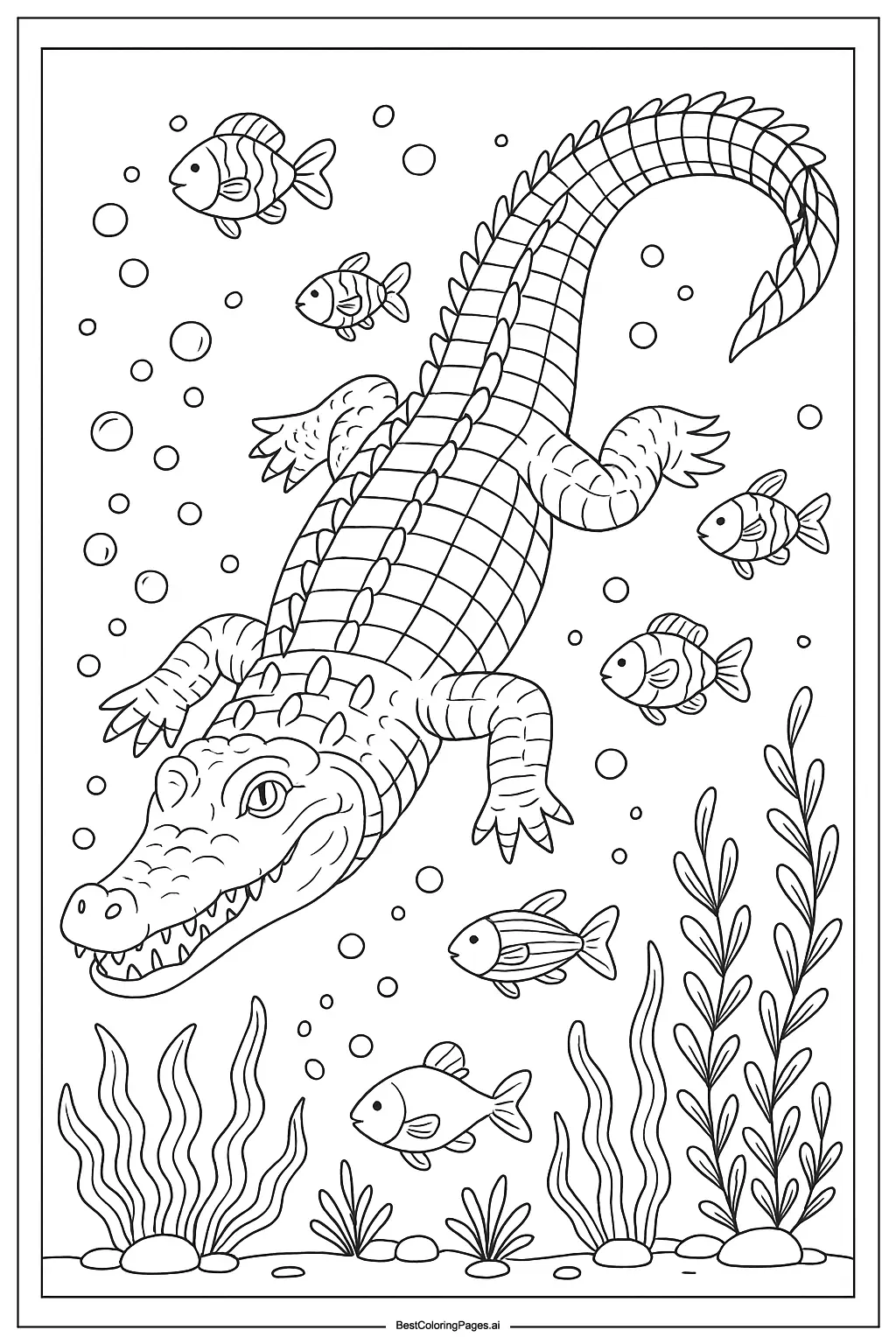 Crocodile under water