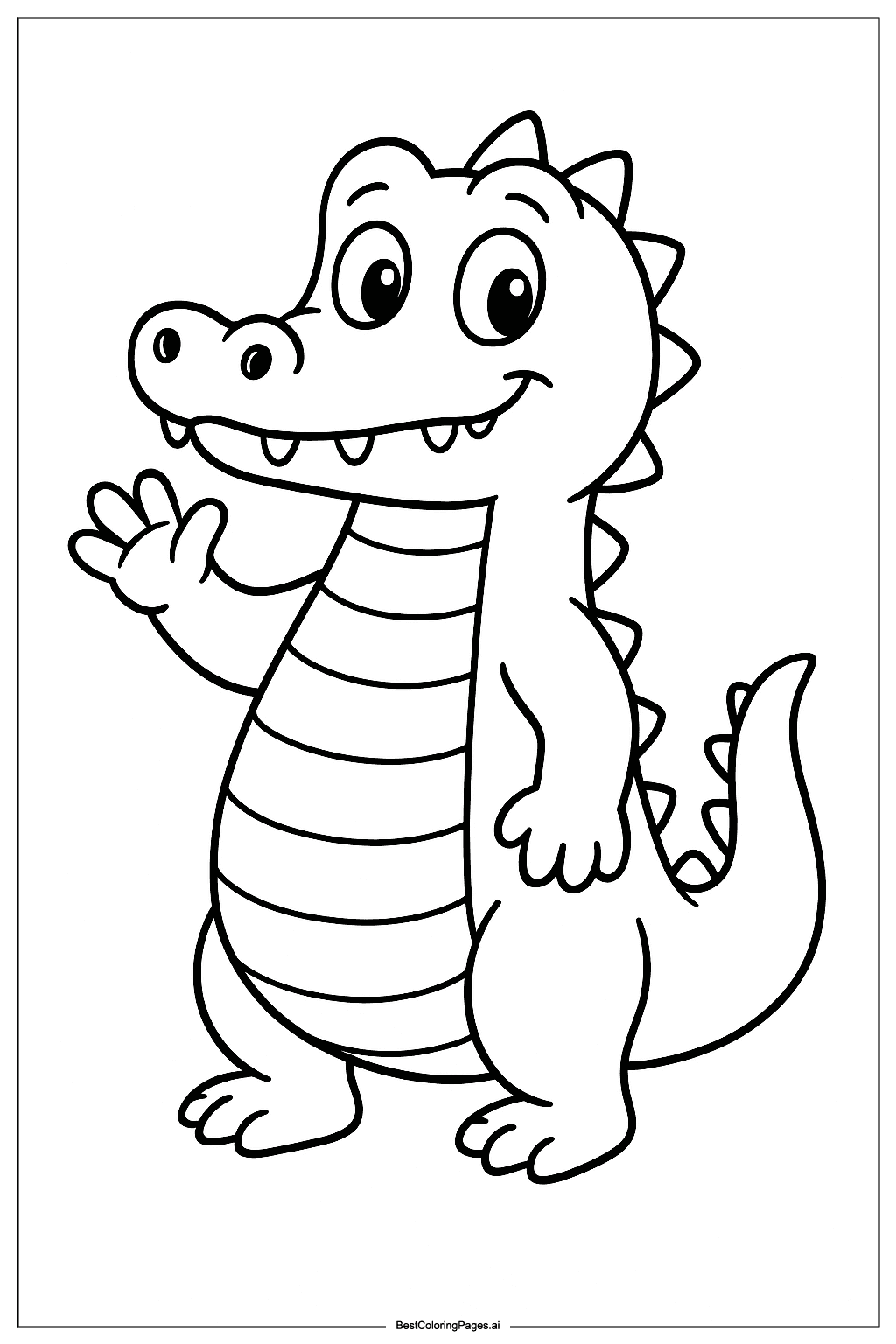 Crocodile waving hand