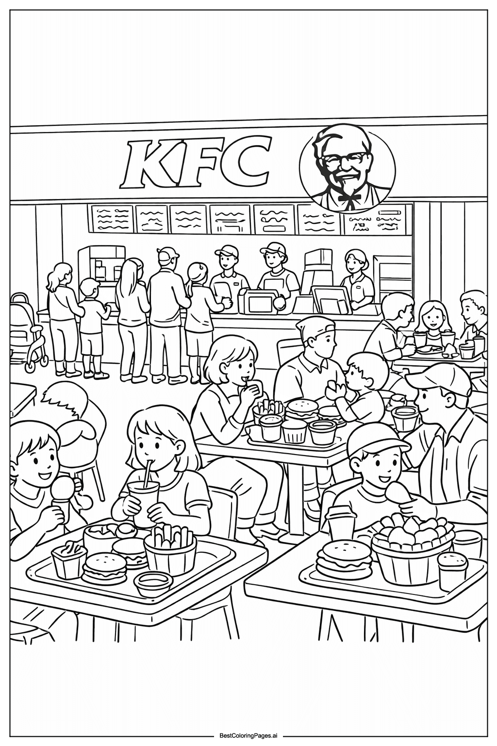 Crowded KFC food court