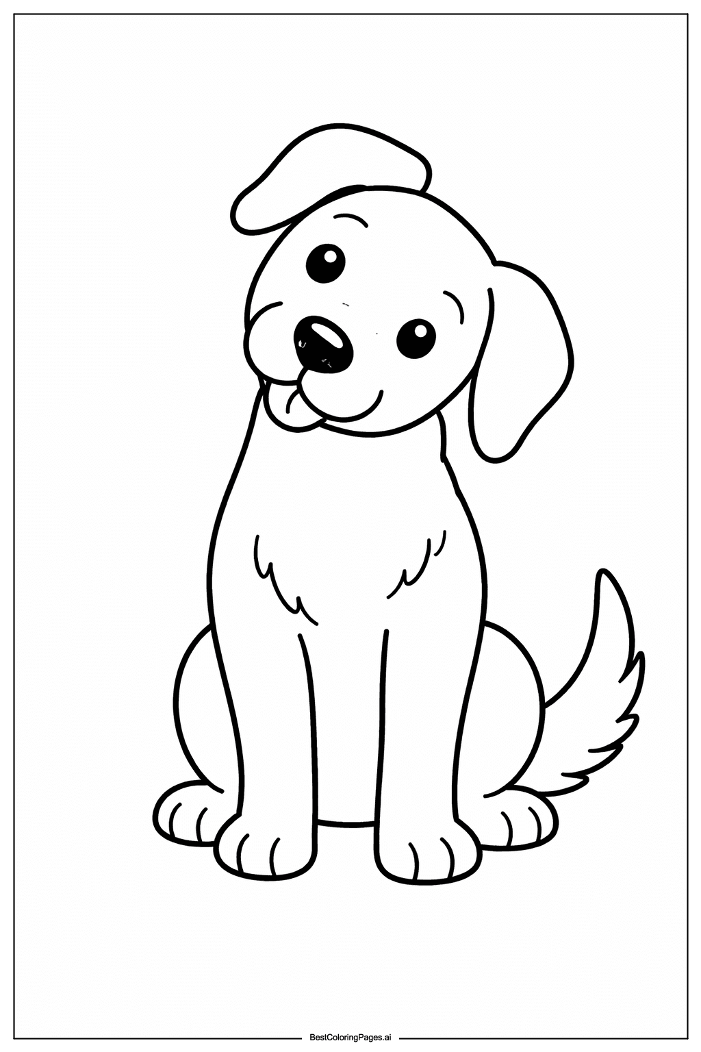 Ein neugieriger Hund legt den Kopf schief Ausmalbilder