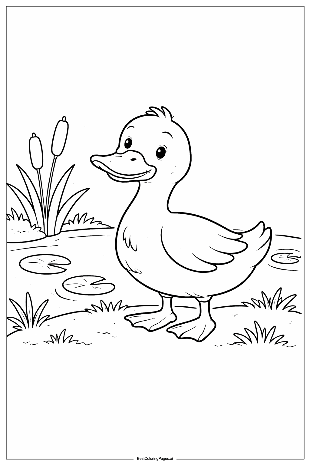 Duck by the pond