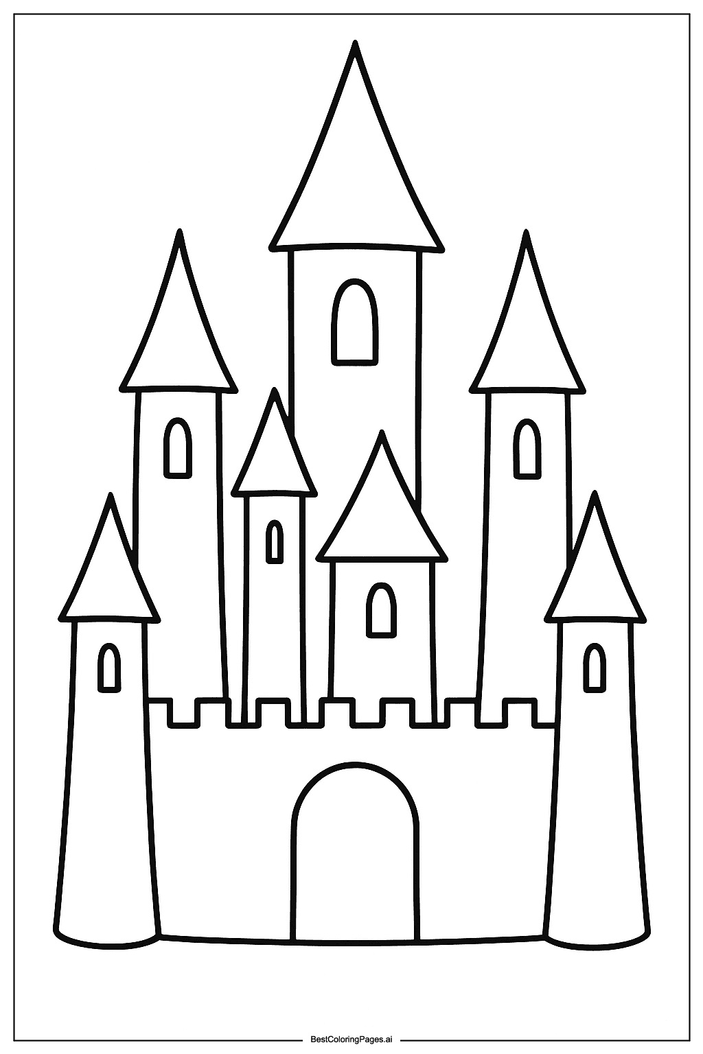 Fairy castle Coloring Page