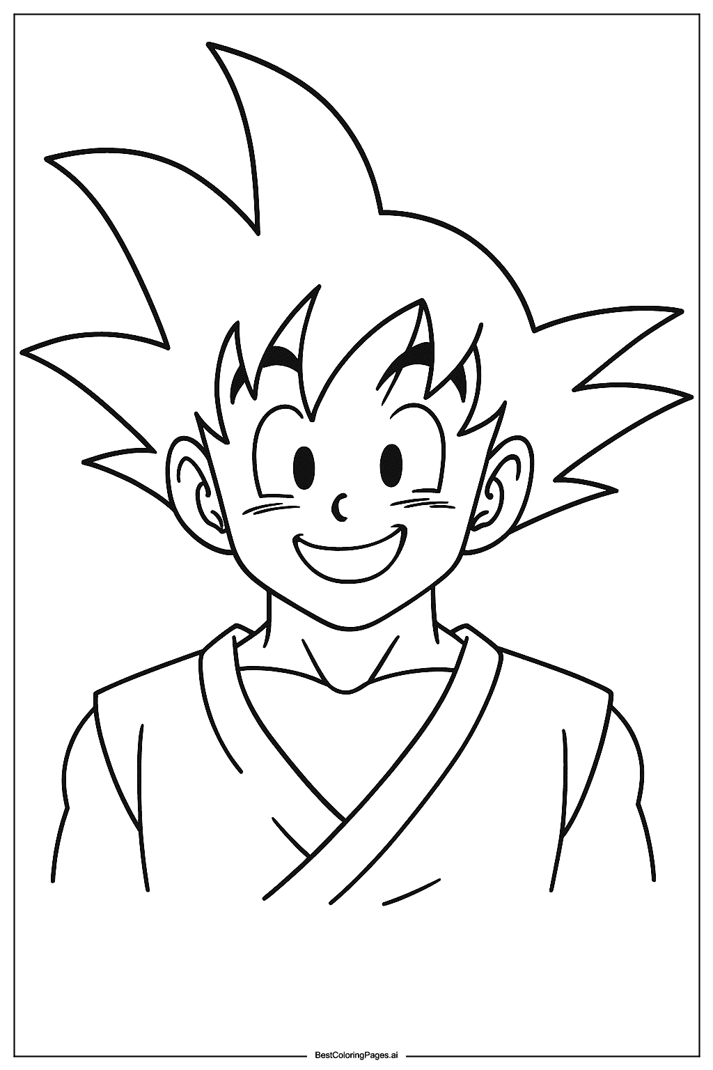 Goku smiling Coloring Page