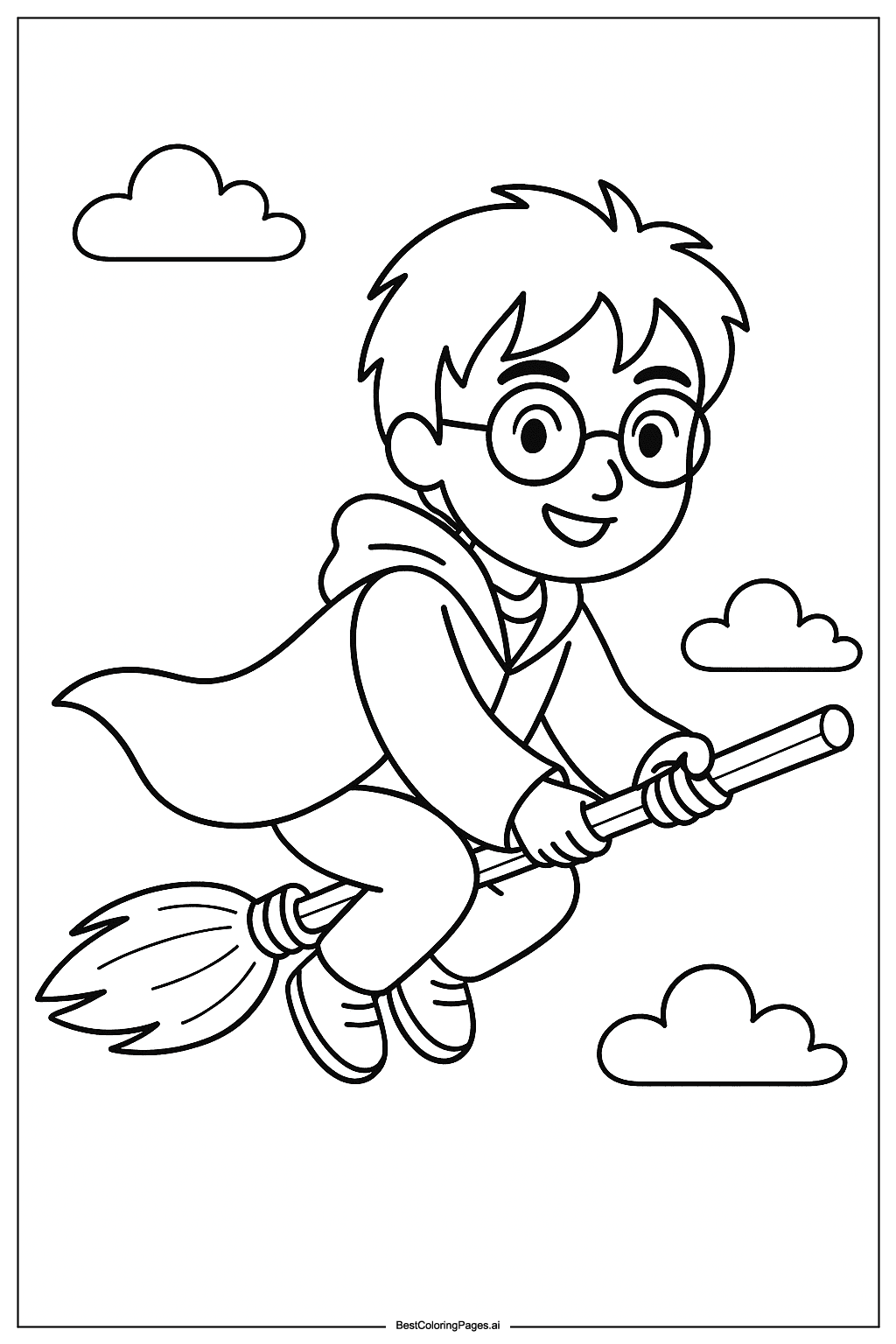 Harry Potter on broomstick
