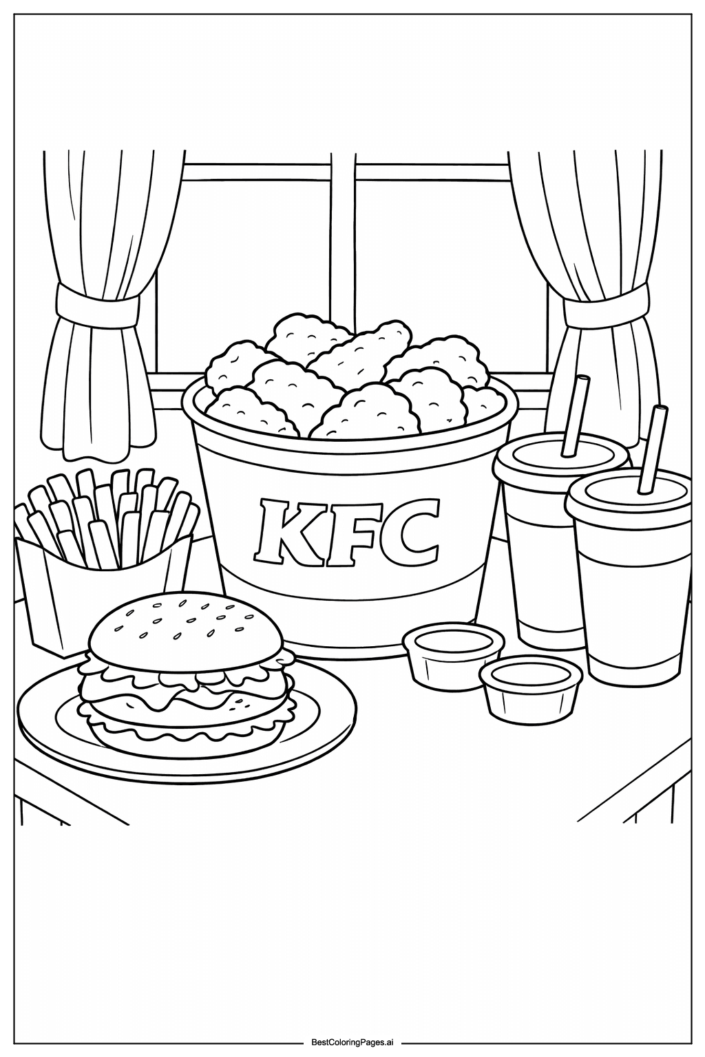 KFC family meal on table