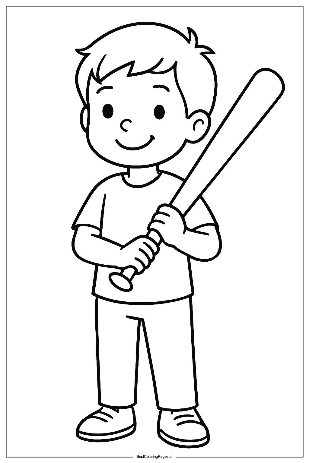 Little boy holding baseball bat
