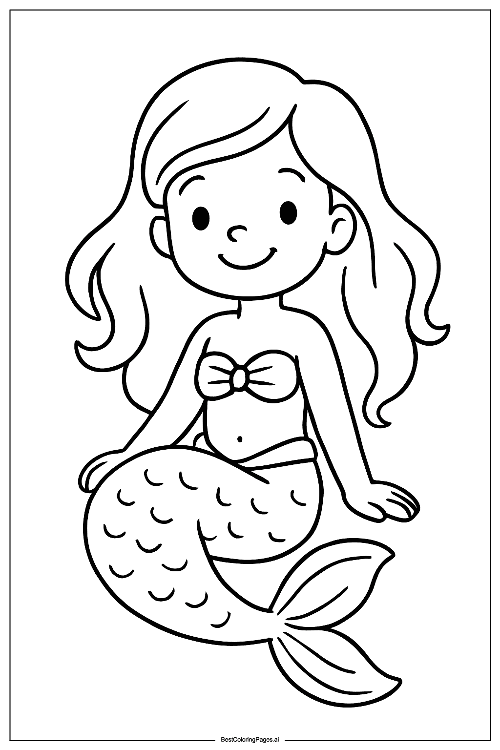 Раскраски Улыбающаяся русалочка