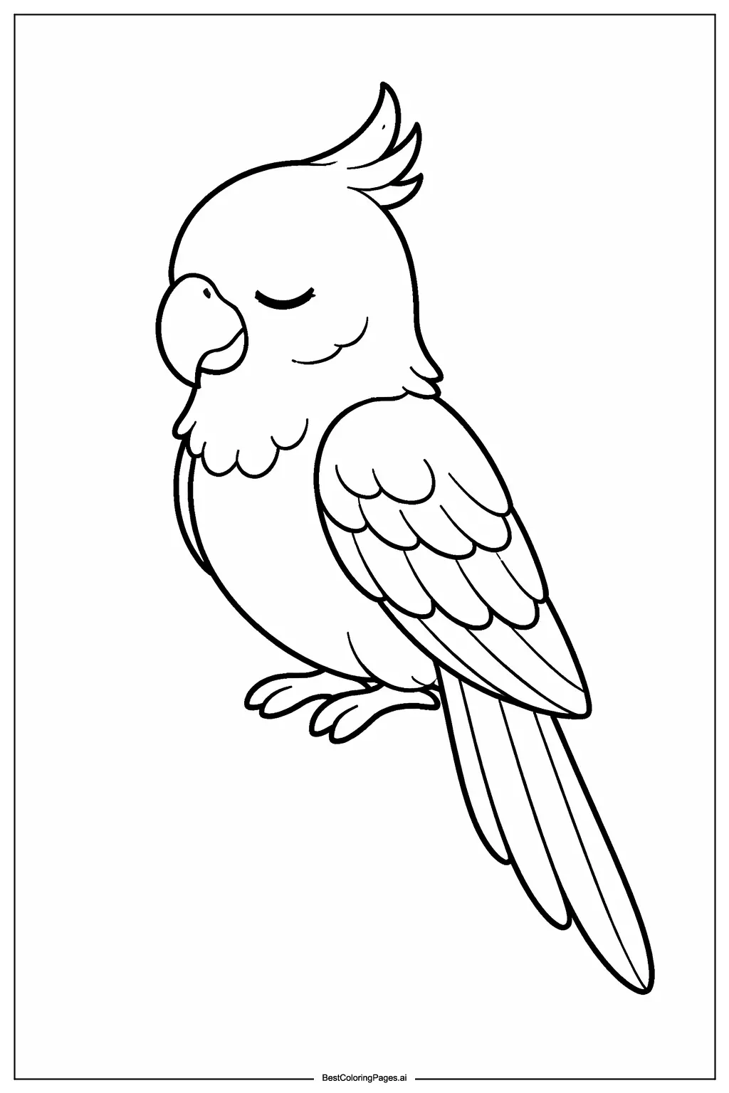 Parrot resting Coloring Page