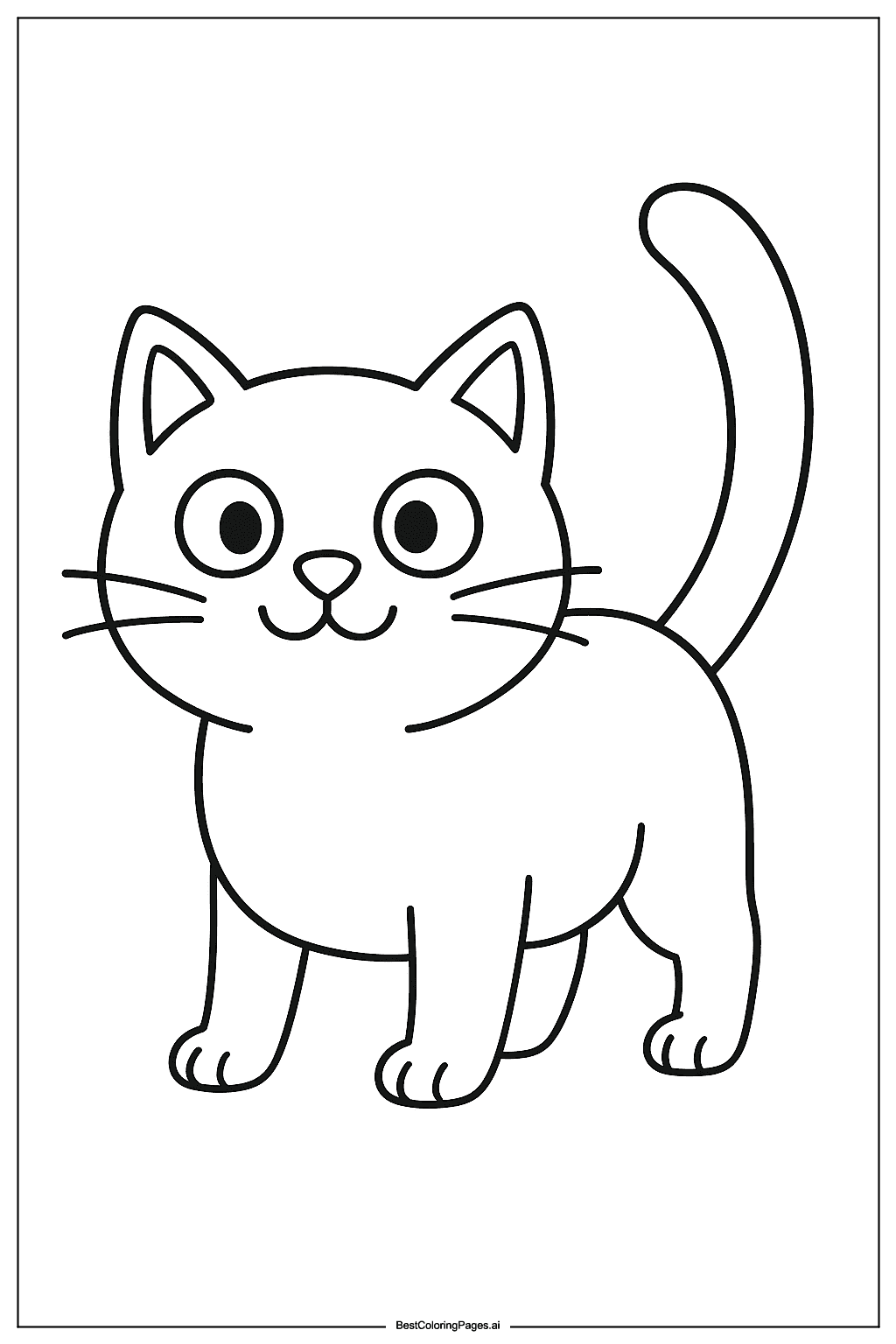 Playful cat standing Coloring Page