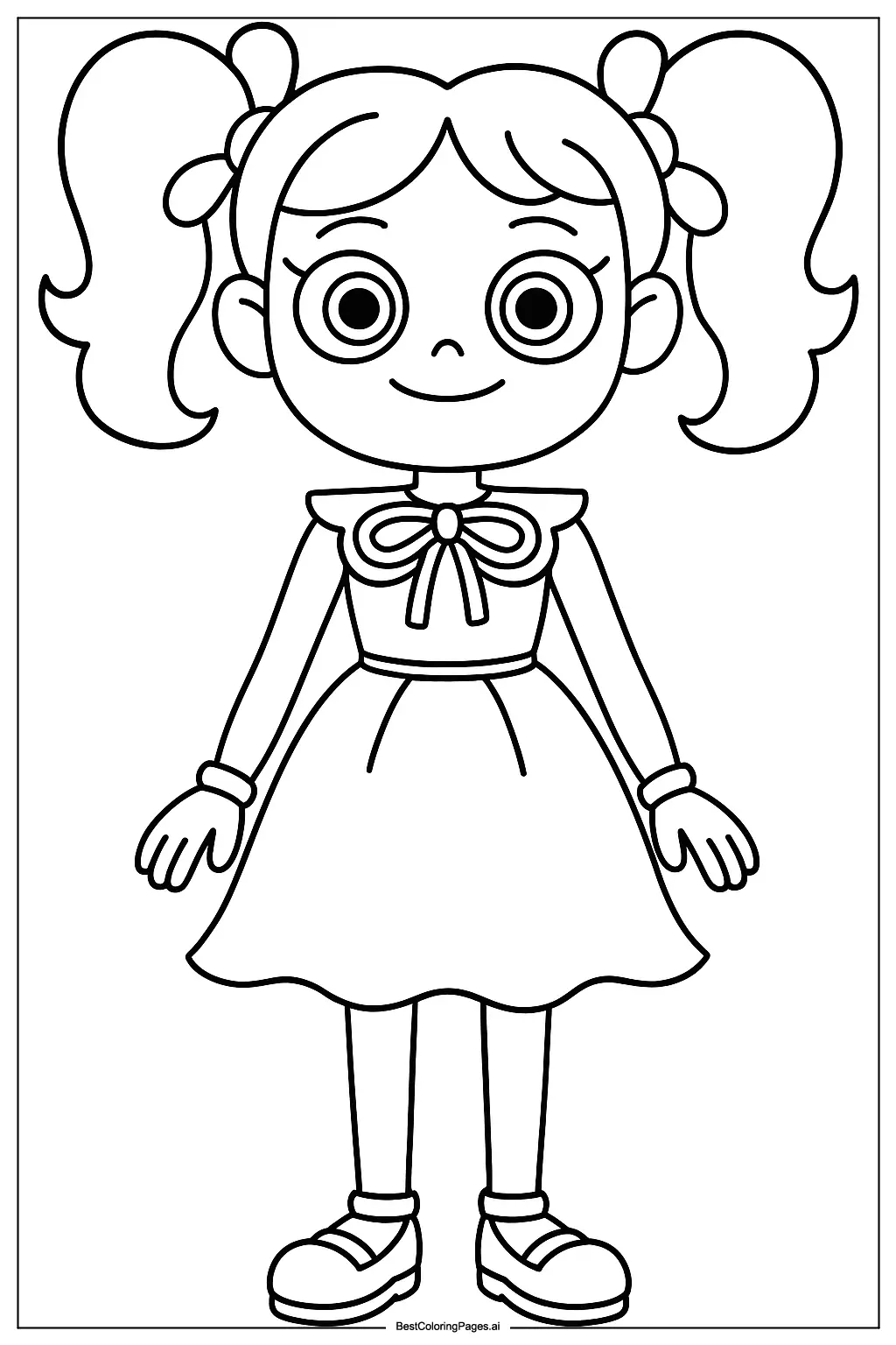 Poppy, la muñeca de Poppy Playtime de pie