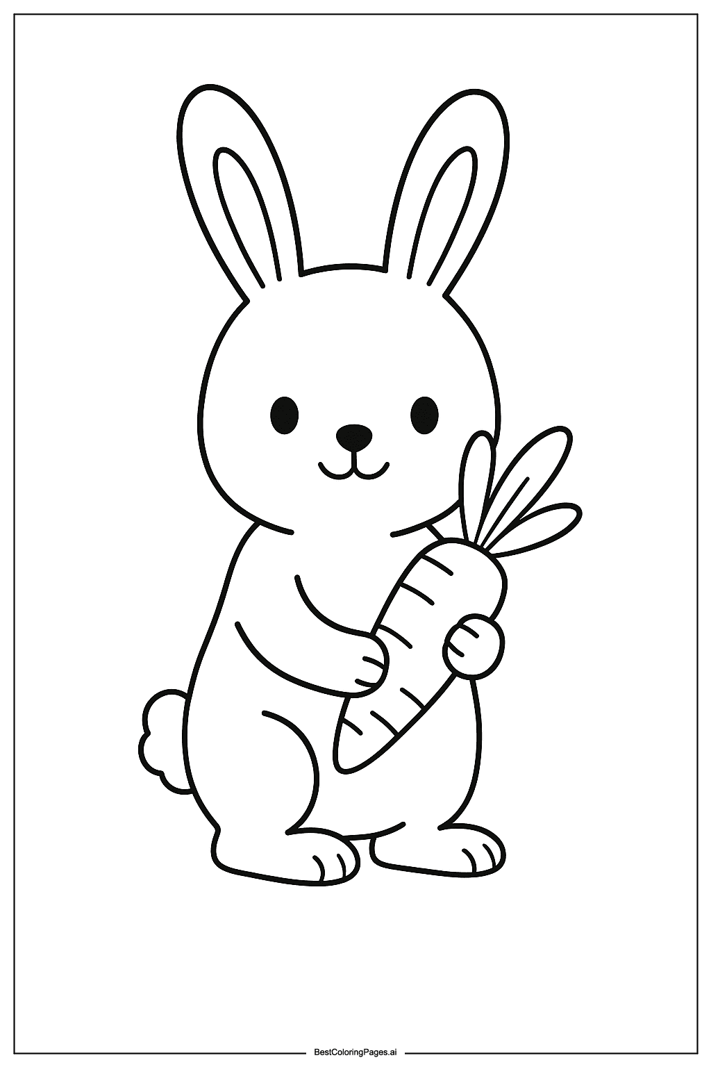 rabbit holding carrot Coloring Page