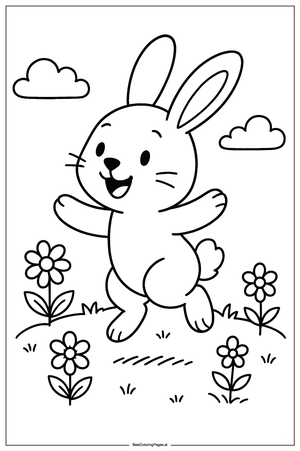 Rabbit playing in the garden