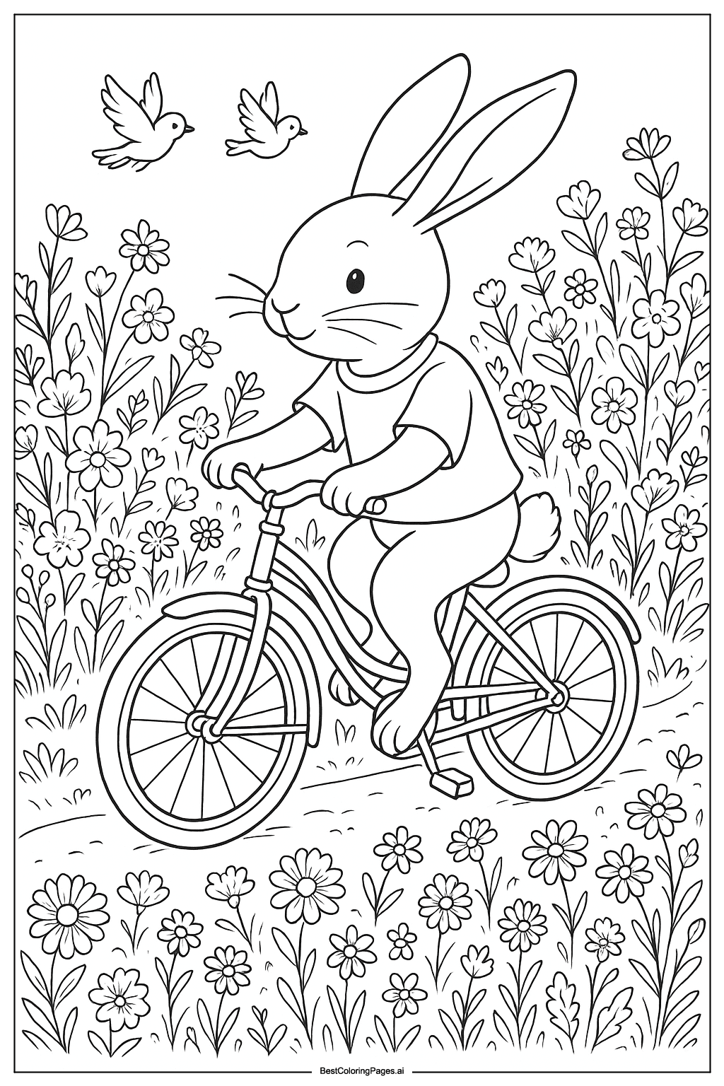Rabbit riding a bicycle
