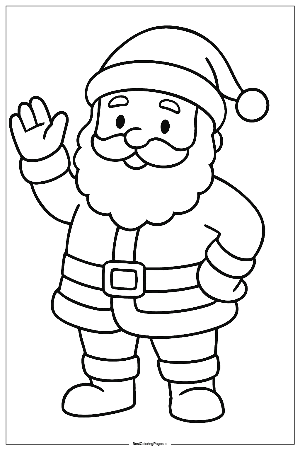 Santa Claus waving Coloring Page