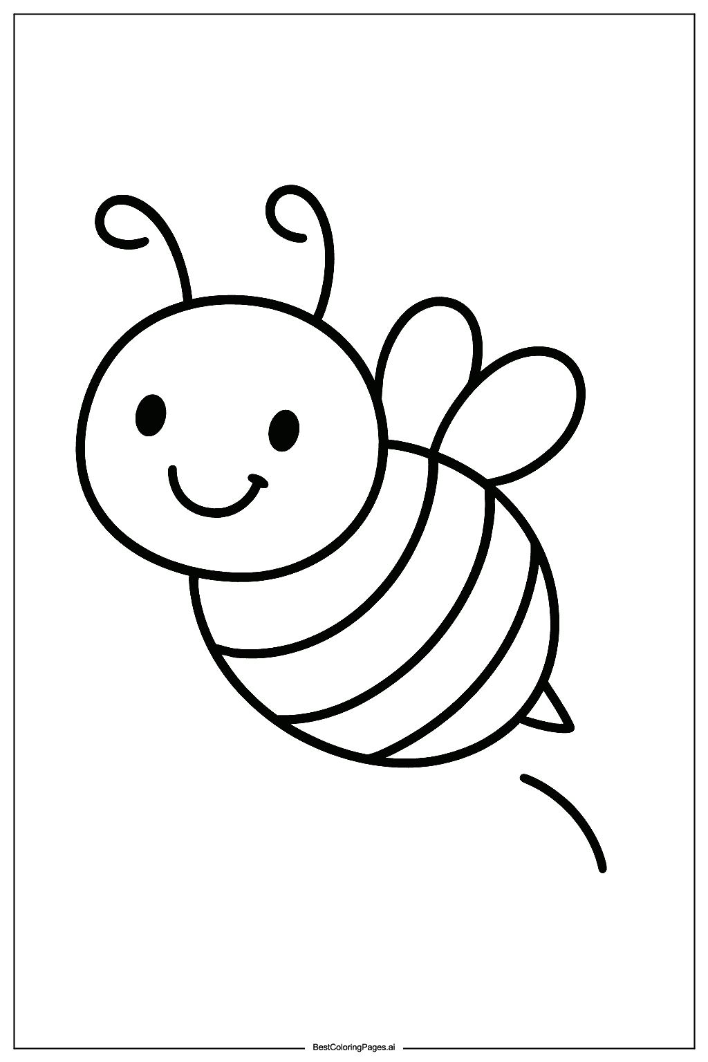 Smiling bee flying