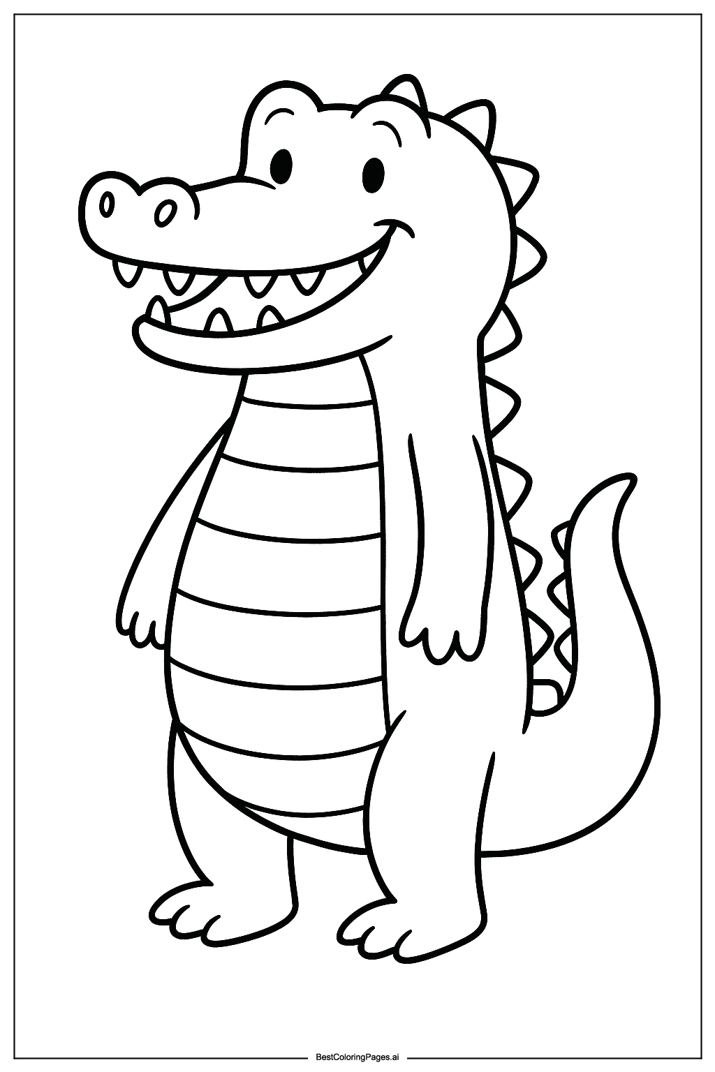 smiling crocodile standing