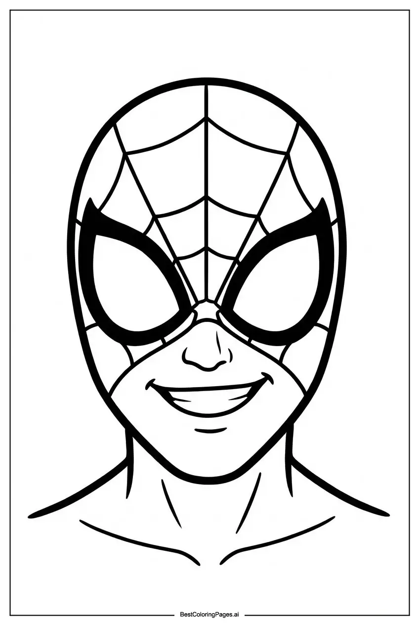 ภาพระบายสี สไปเดอร์แมนกับรอยยิ้มแสนสดใส