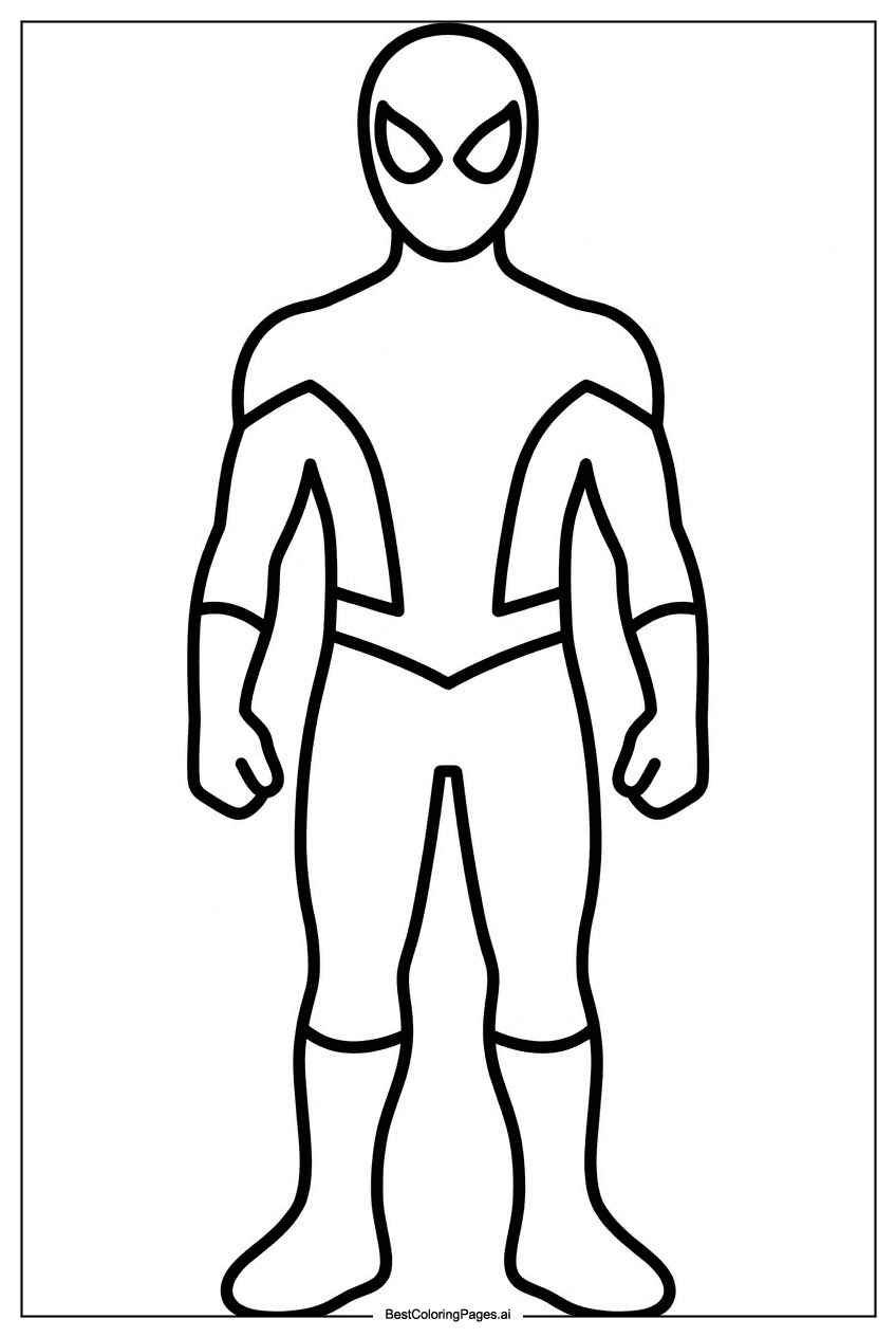 ภาพระบายสี สไปเดอร์แมนยืนท่าเท่