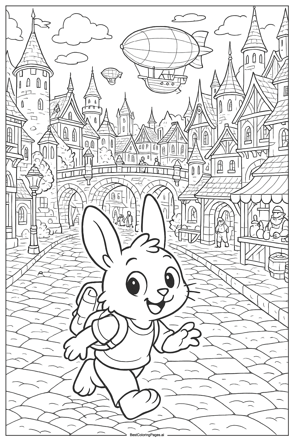 Sprunki exploring fantasy city