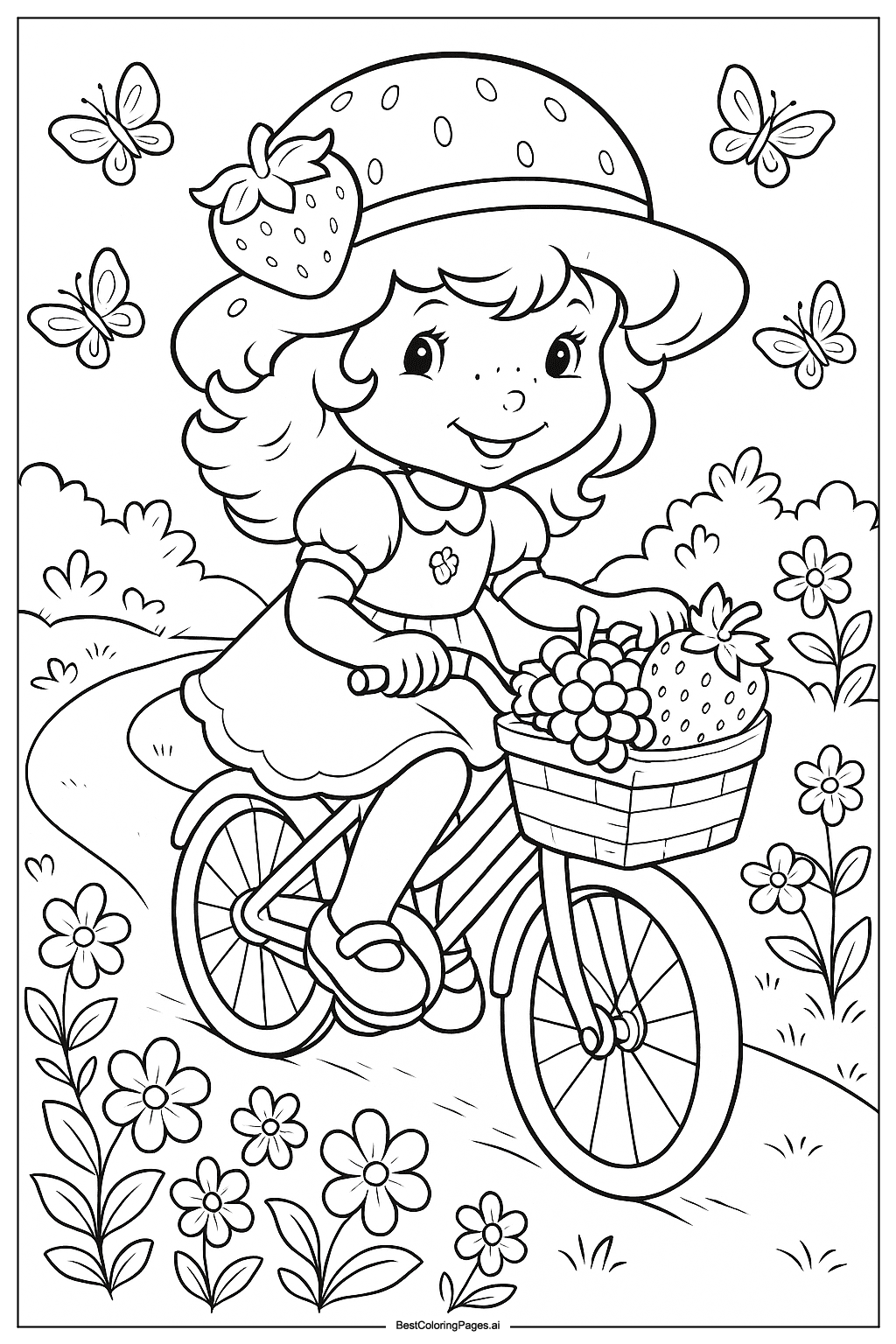 자전거를 타는 스트로베리 쇼트케이크