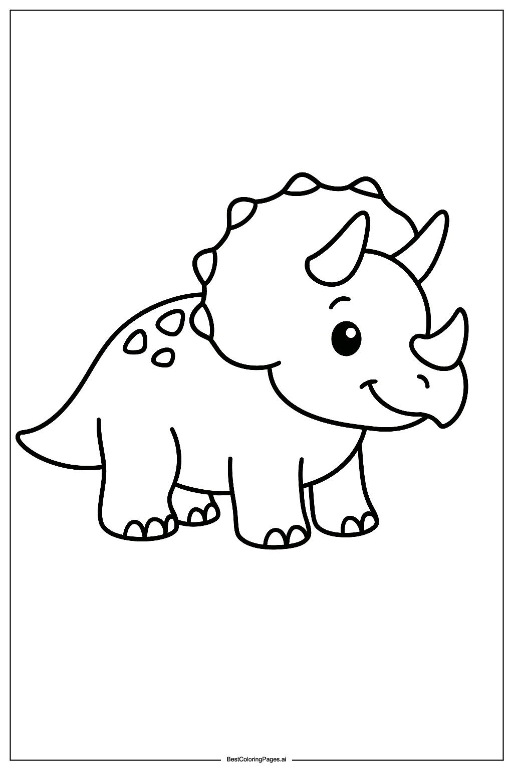Triceratops standing still Coloring Page