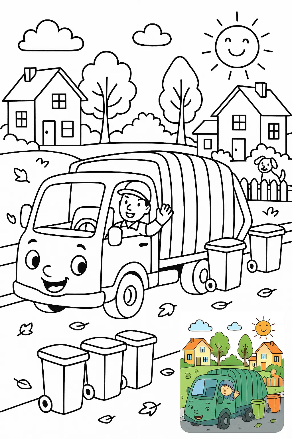 Раскраски Мусоровоз
