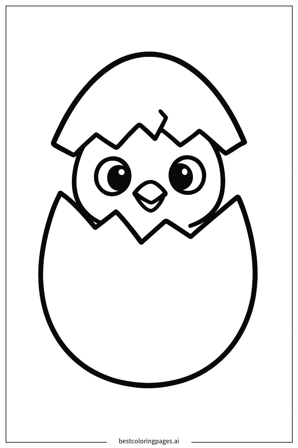 Chicken Egg Hatching Coloring Page - Free Printable | BestColoringPages AI